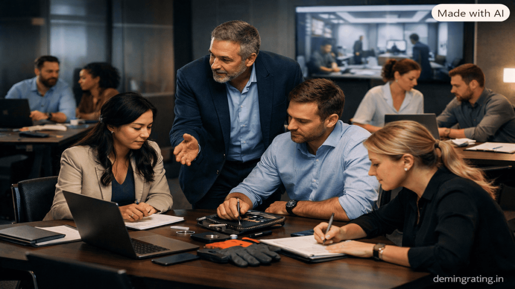 Premier Training Programs Professional training session with an expert instructor guiding employees through practical skills development and workplace learning.