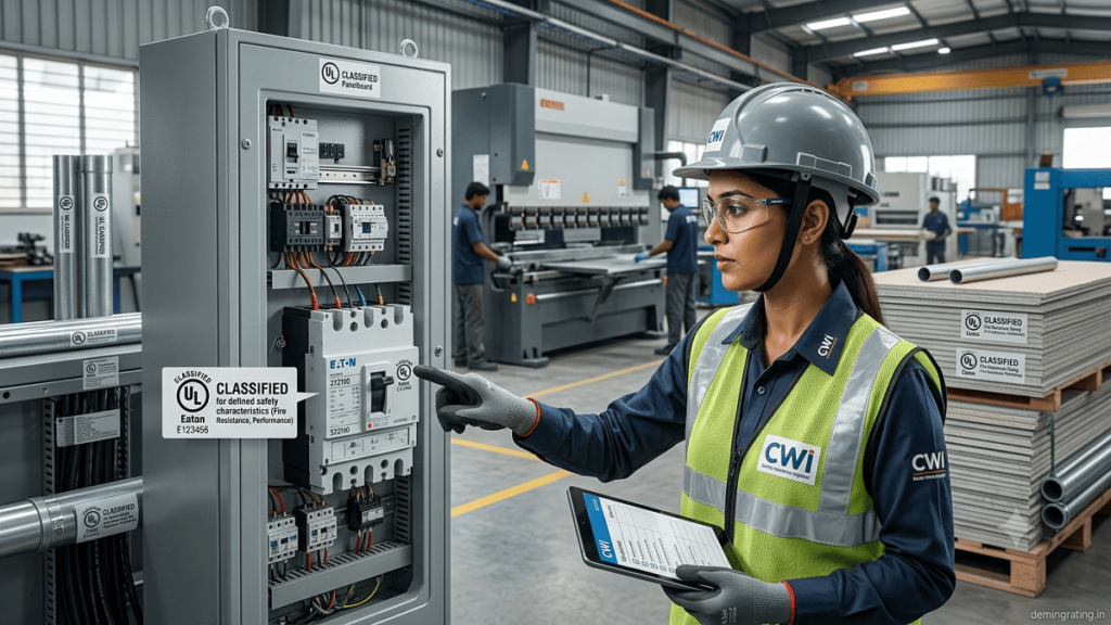 UL Classification Mark applied to electrical, construction, industrial, and safety-related products during certification evaluation