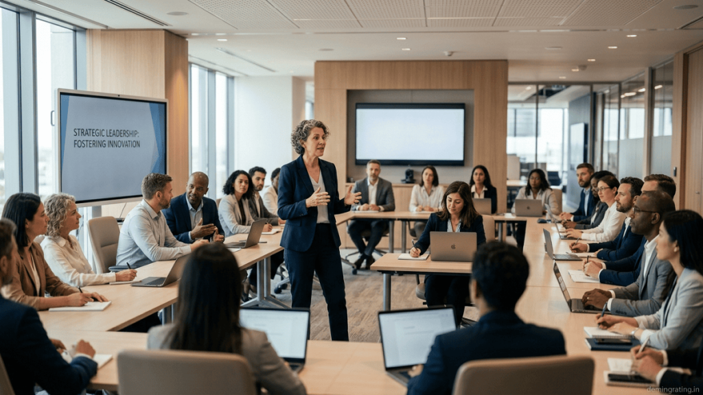 Professional training session with an expert instructor guiding employees through practical skills development and workplace learning.
