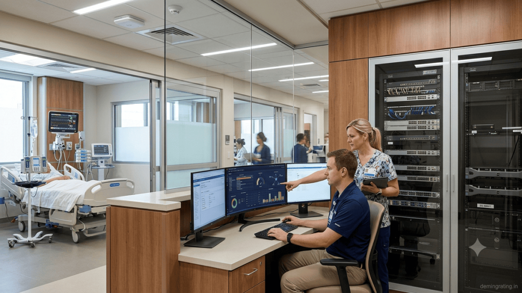 Healthcare IT professionals managing secure networks and connected medical devices for IEC 80001-1:2021 compliance.