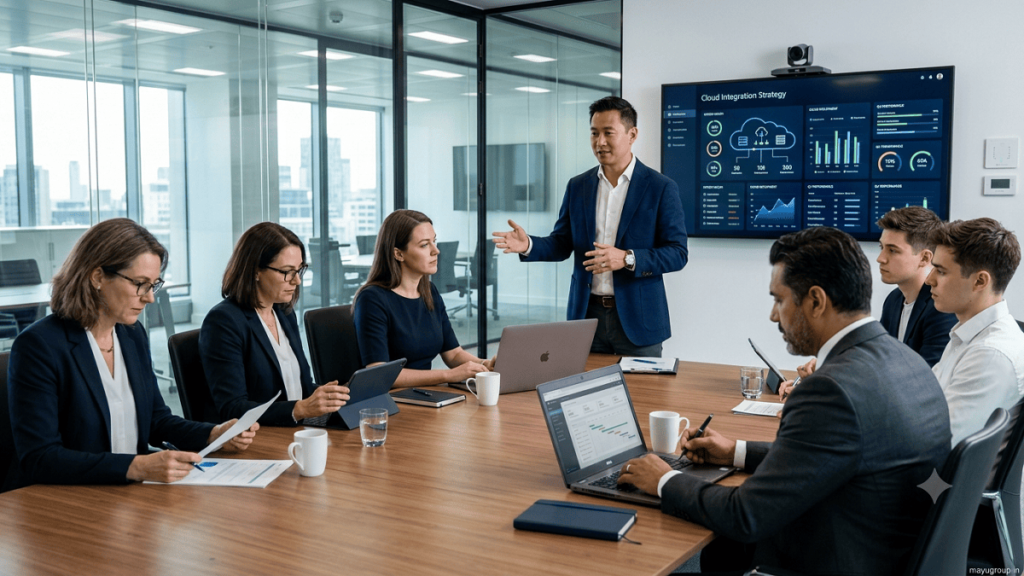 Technology professionals managing digital systems supporting healthcare, manufacturing, logistics, and financial services.