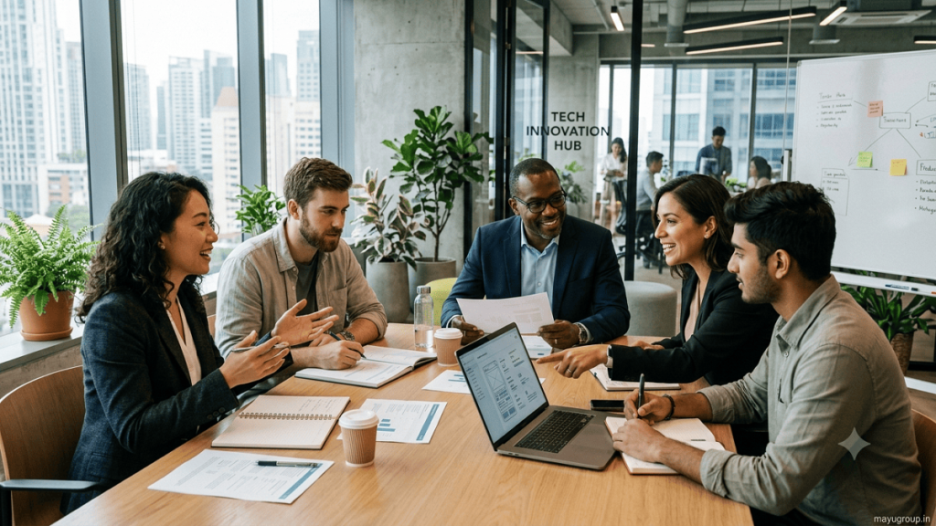 Startup Partnerships Business professionals shaking hands to establish a strategic startup partnership
