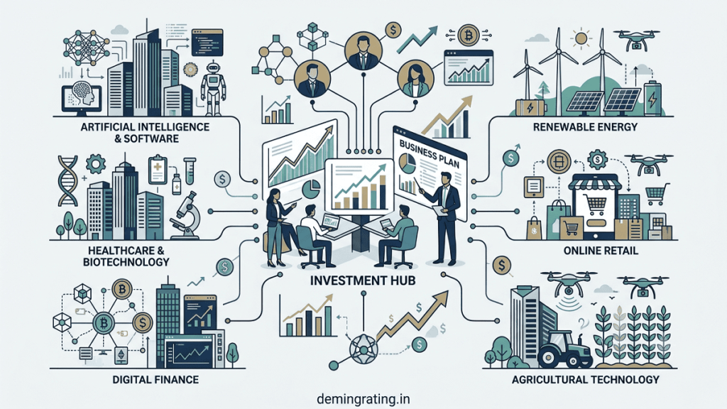 Syndicate funding investors collaborating on startup investments across technology, healthcare, fintech, renewable energy, and agriculture.