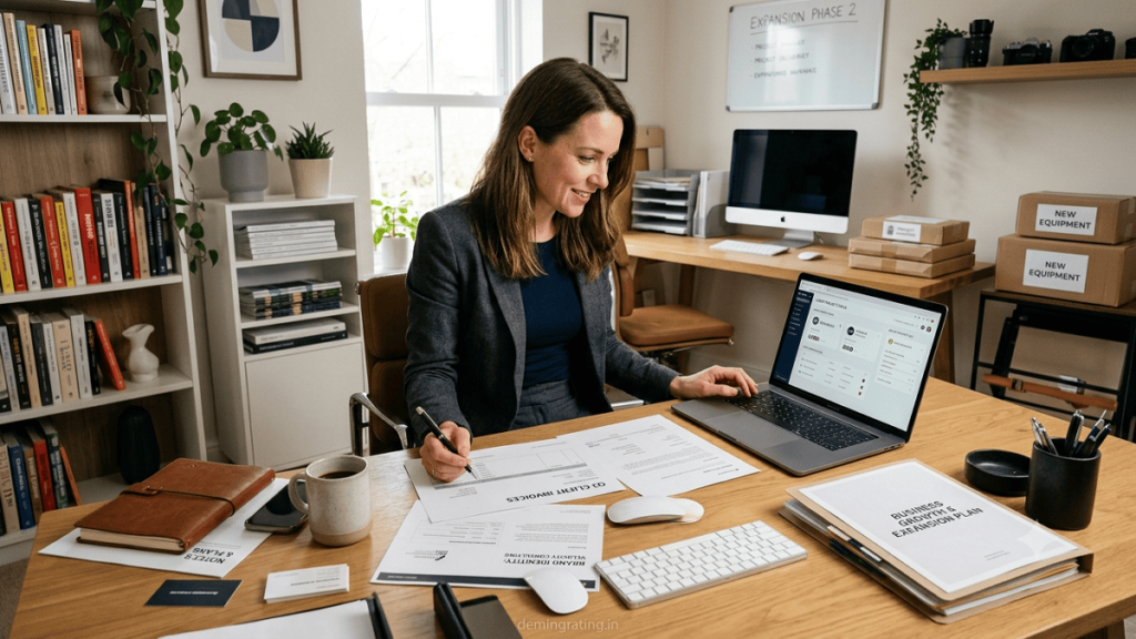 Freelancer using business funding to support professional growth and expansion