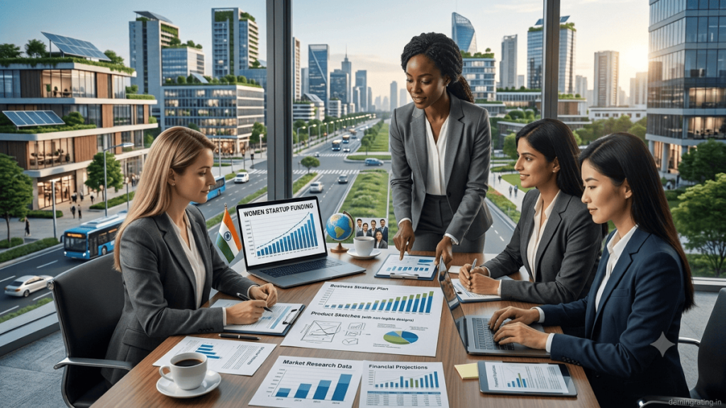Woman entrepreneur leading a growing startup team and reviewing business performance