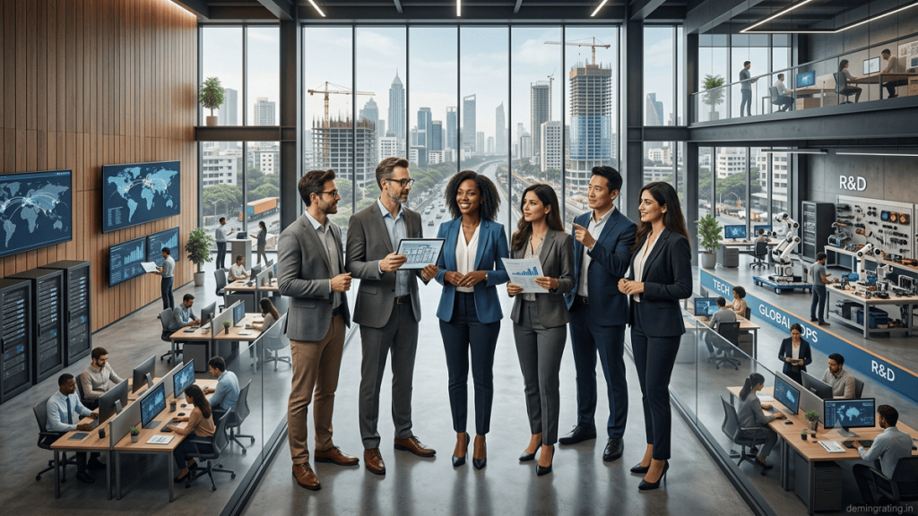 Startup leadership team representing business expansion after securing Series B funding.