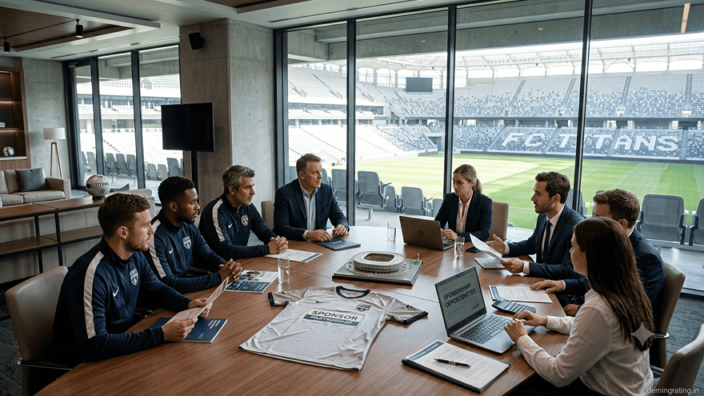 Professional athletes training at a modern sports facility supported by sports team funding.